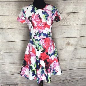 Short watercolor a-line dress